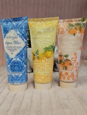 AMBER GLOW EXFOLIATING BODY SCRUB COLLECTION 3 PC SET